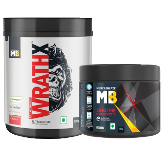 Creatine Monohydrate & Pre-Workout WrathX Combo Worth Rs 3098 at Just Rs 1999